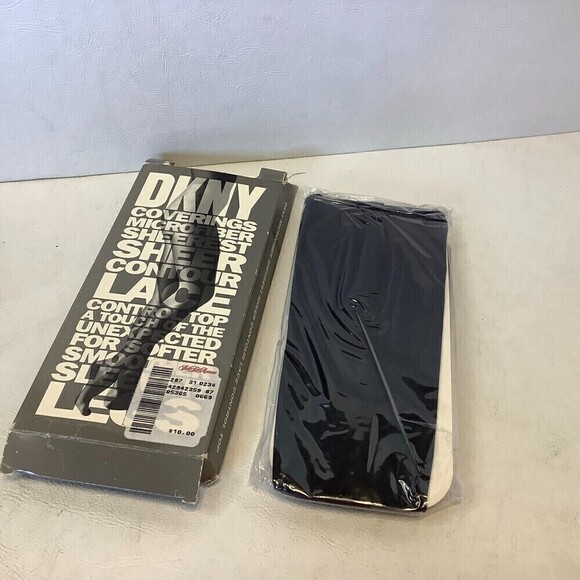 Vintage 1992 DKNY Microfiber Control Top Pantyhose Style 669 #3240-04 Black - Picture 3 of 8